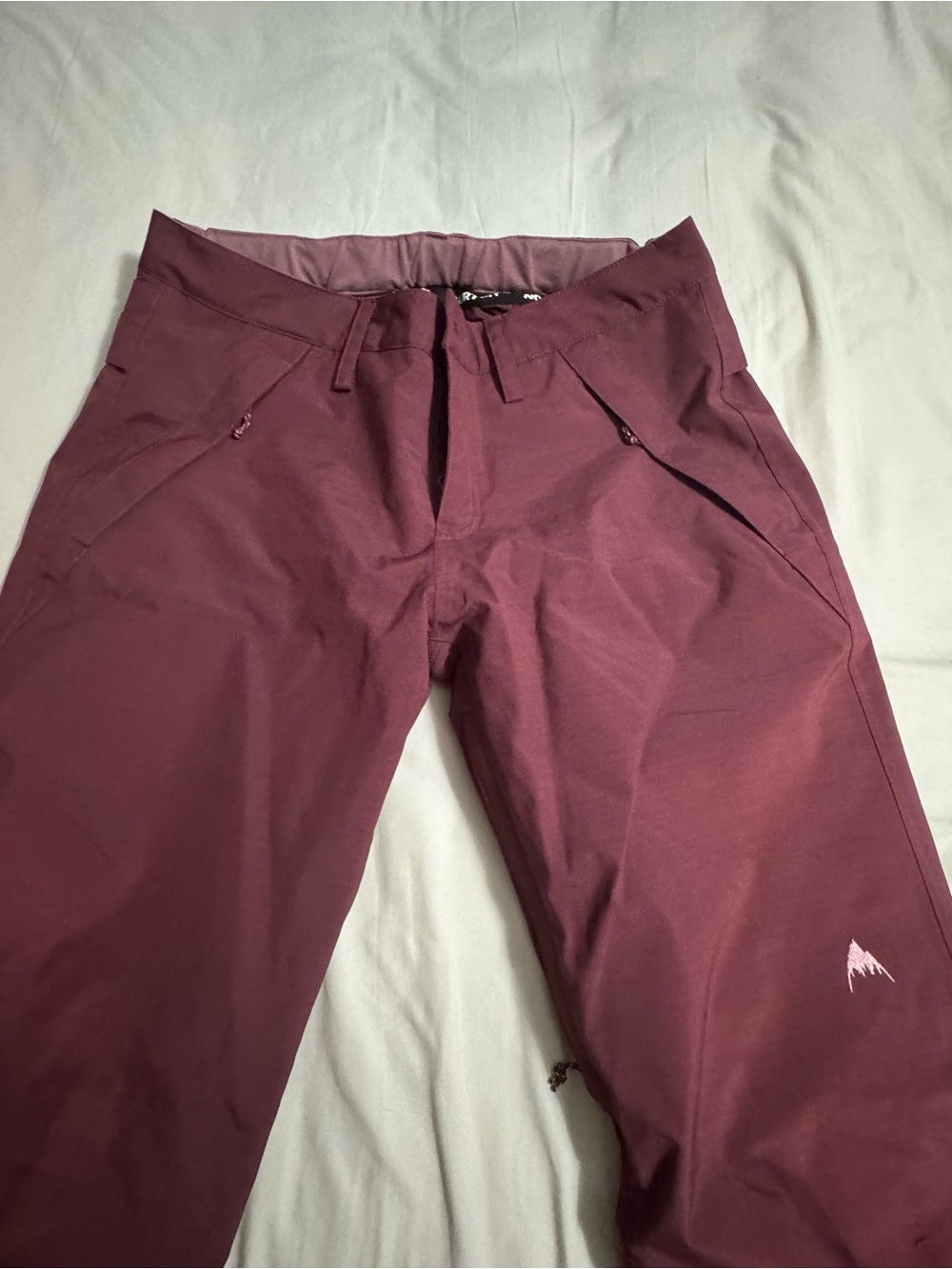 Burton Maroon Snow Pants with Mountain Logo - Picture 5 of 5